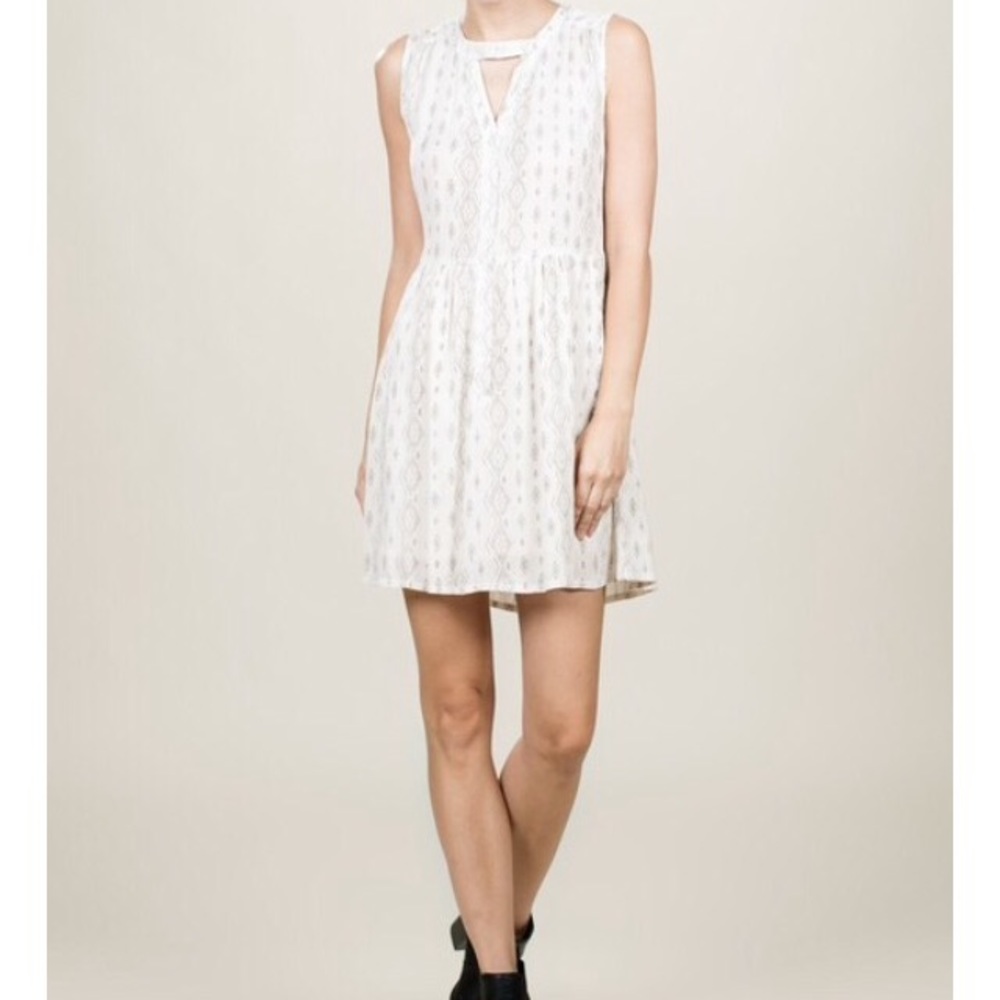 EN CREME babydoll dress boho sleeveless button NEW